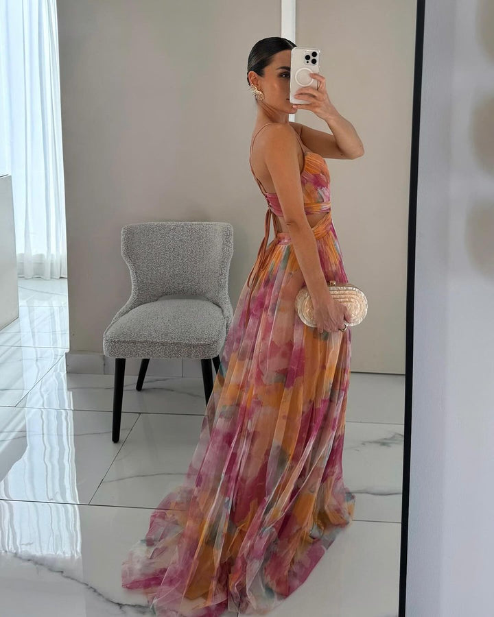 Esther – Enchanting Floral Print Maxi Dress