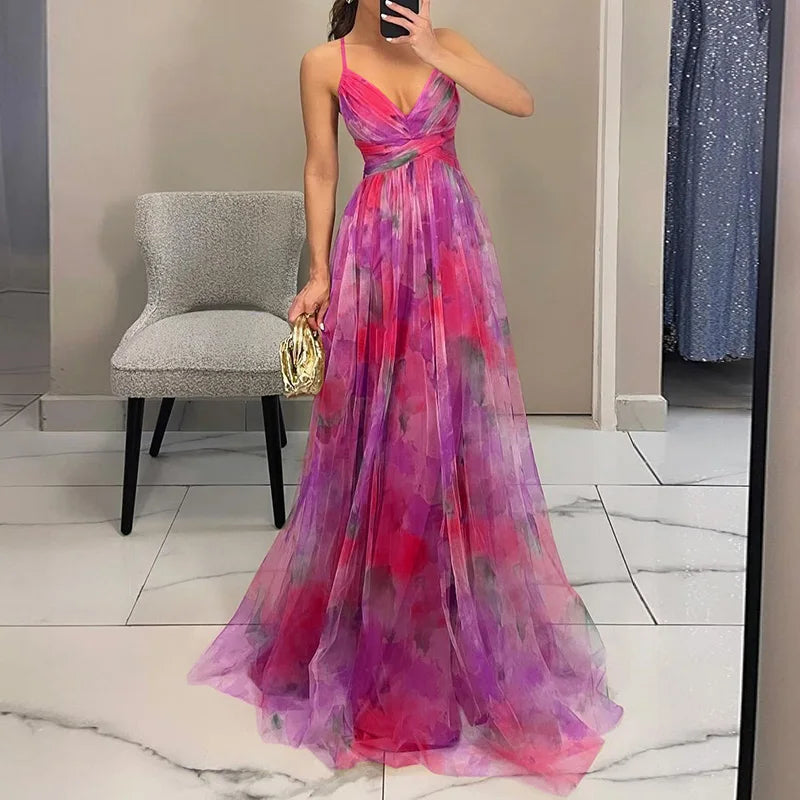Esther – Enchanting Floral Print Maxi Dress