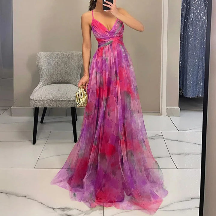 Esther – Enchanting Floral Print Maxi Dress