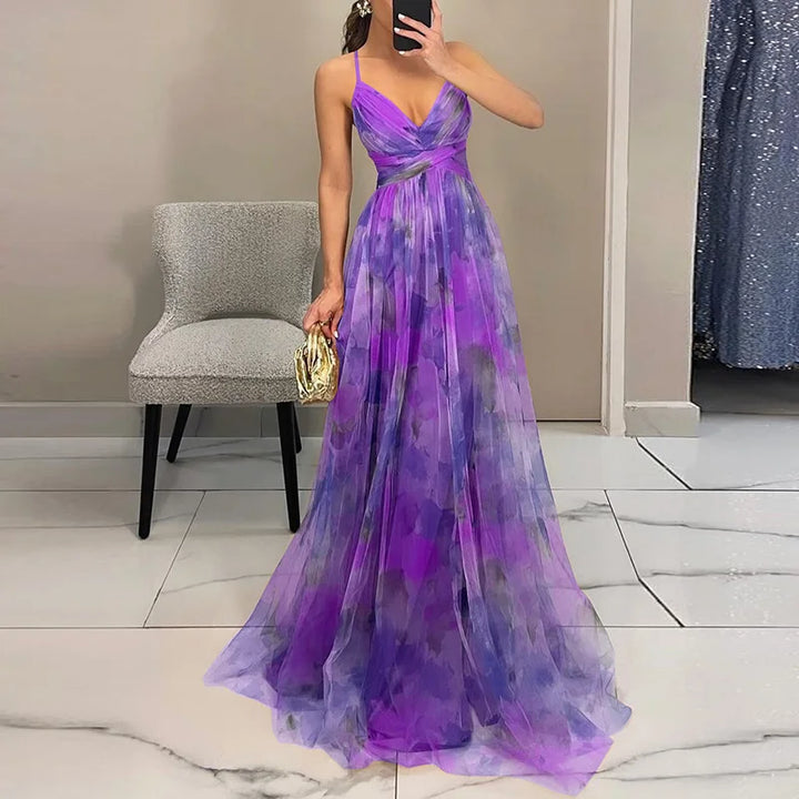 Esther – Enchanting Floral Print Maxi Dress